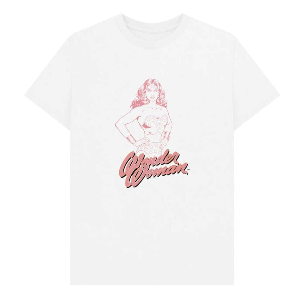 Wonder Woman Unisex Adult Outline T-Shirt / White